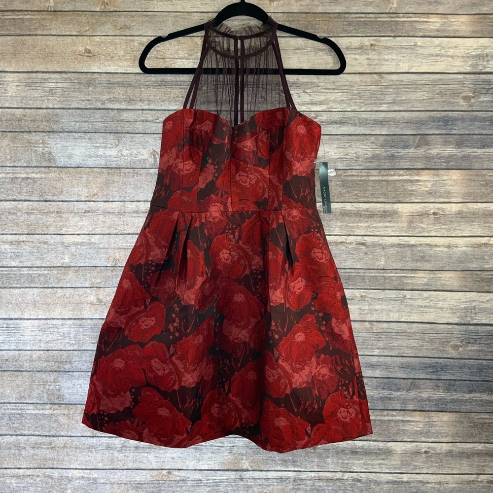 Petite Maggy London Poppy Jacquad Fit And Flare